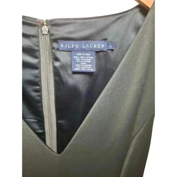 RL Sleeveless Asymetrical V Neck Swing Dress Tool Fern Green-Size 2 - Picture 13 of 16